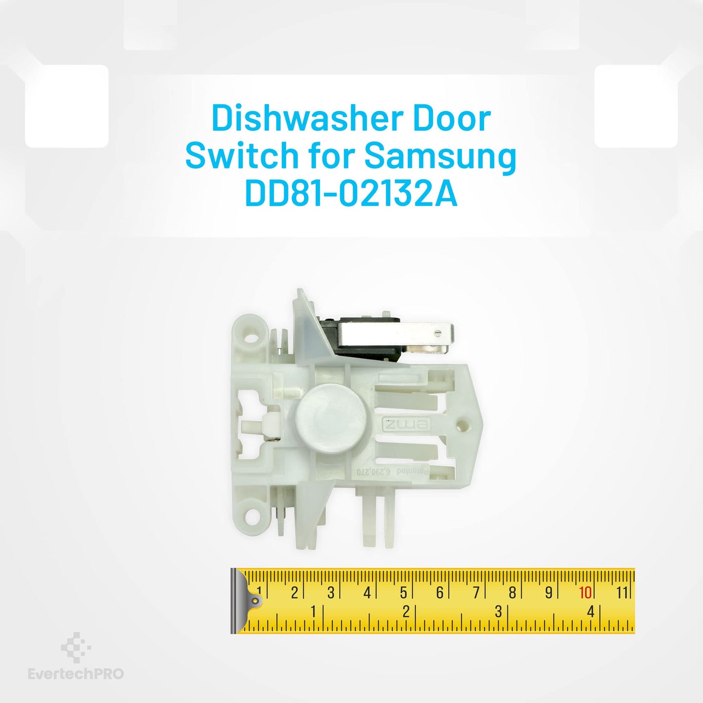 EvertechPRO DD81-02132A Door Latch Switch Replacement for Samsung Dishwasher DD81-01629A PS8764558 AP6287051 EAP8764558