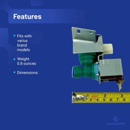 EvertechPRO W10238100 Refrigerator Water Valve for WPW10238100 W10498992 Original Version