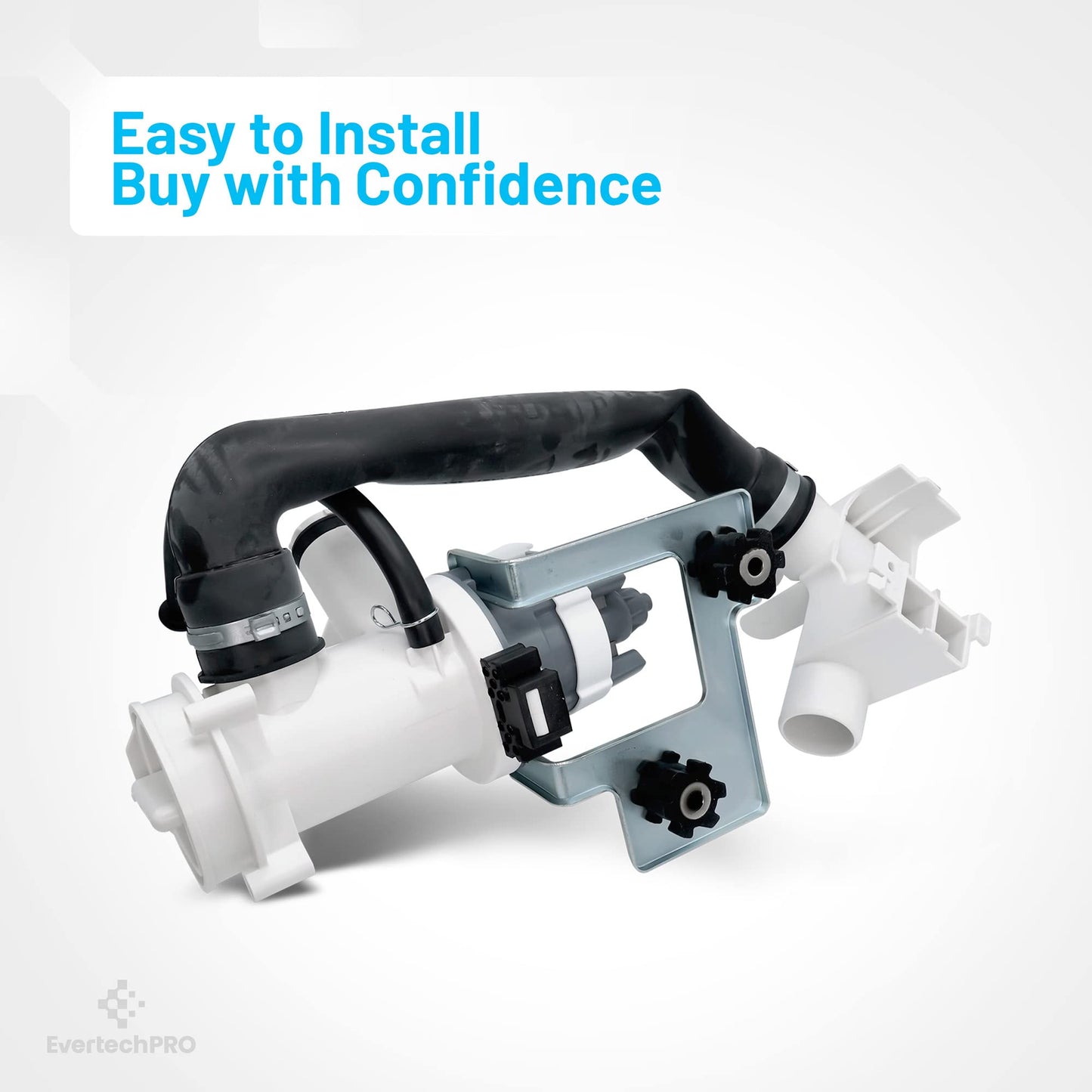 EvertechPRO DC96-01700A Washer Drain Pump Assembly Replacement for Samsung 1863223