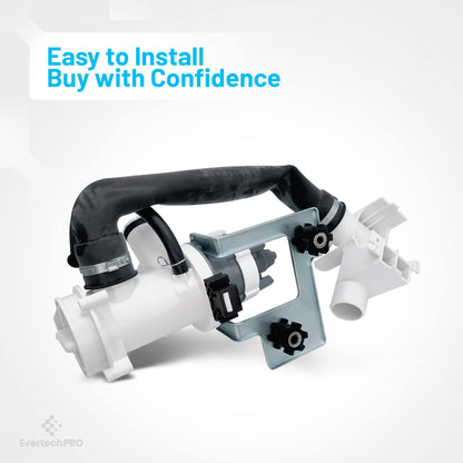EvertechPRO DC96-01700A Washer Drain Pump Assembly Replacement for Samsung 1863223
