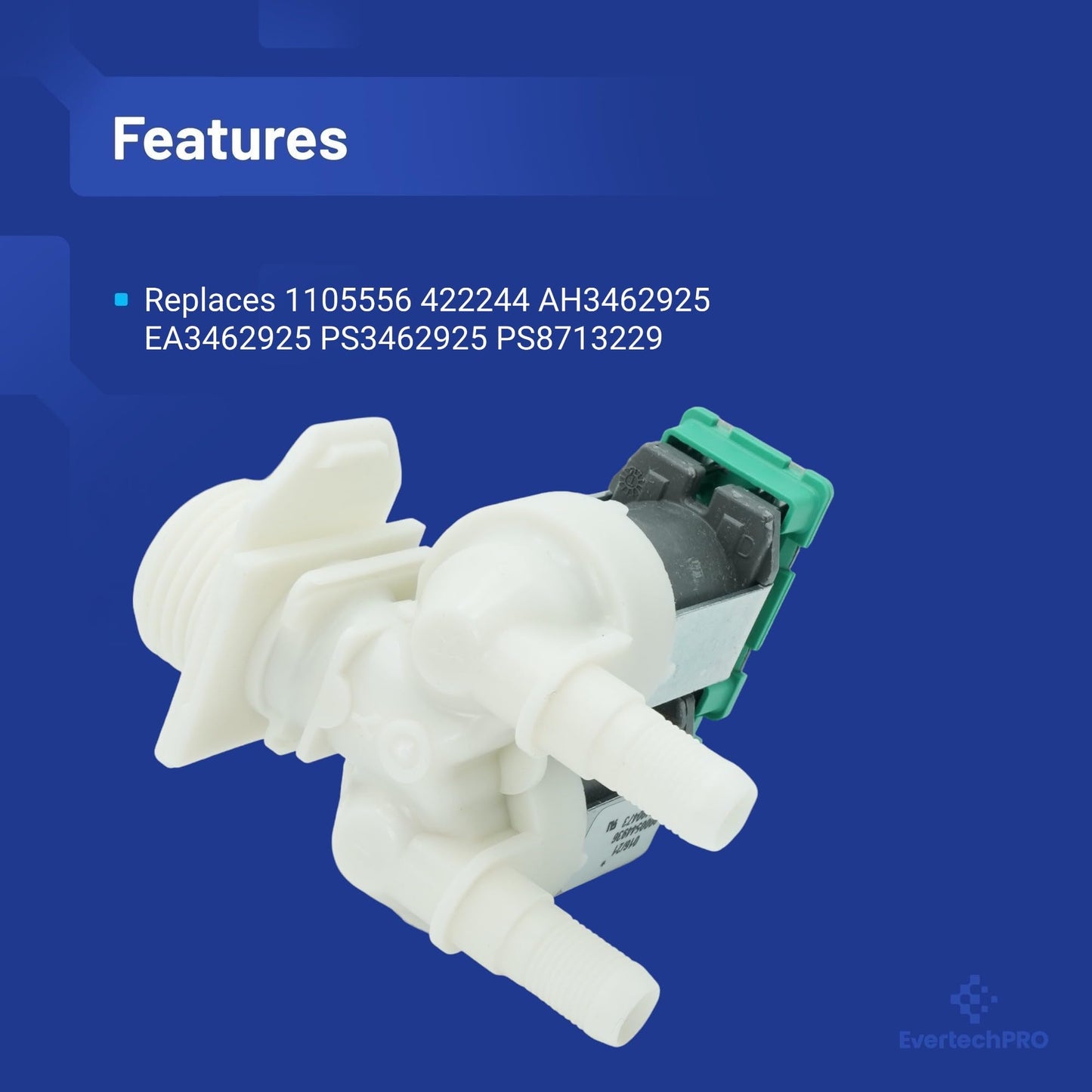 EvertechPRO 422244 Washer Water Valve for Bosch 00422244