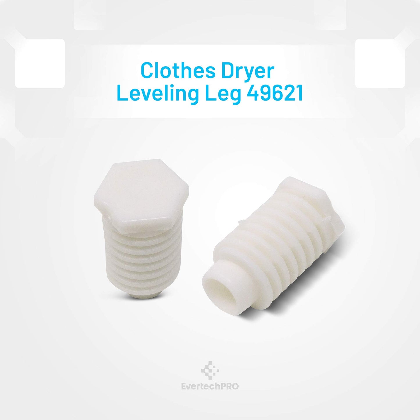 EvertechPRO 49621 Leveling Foot Pack of 2 Replacement for Whirlpool Dryer 3392100 1373044 40021 4319350