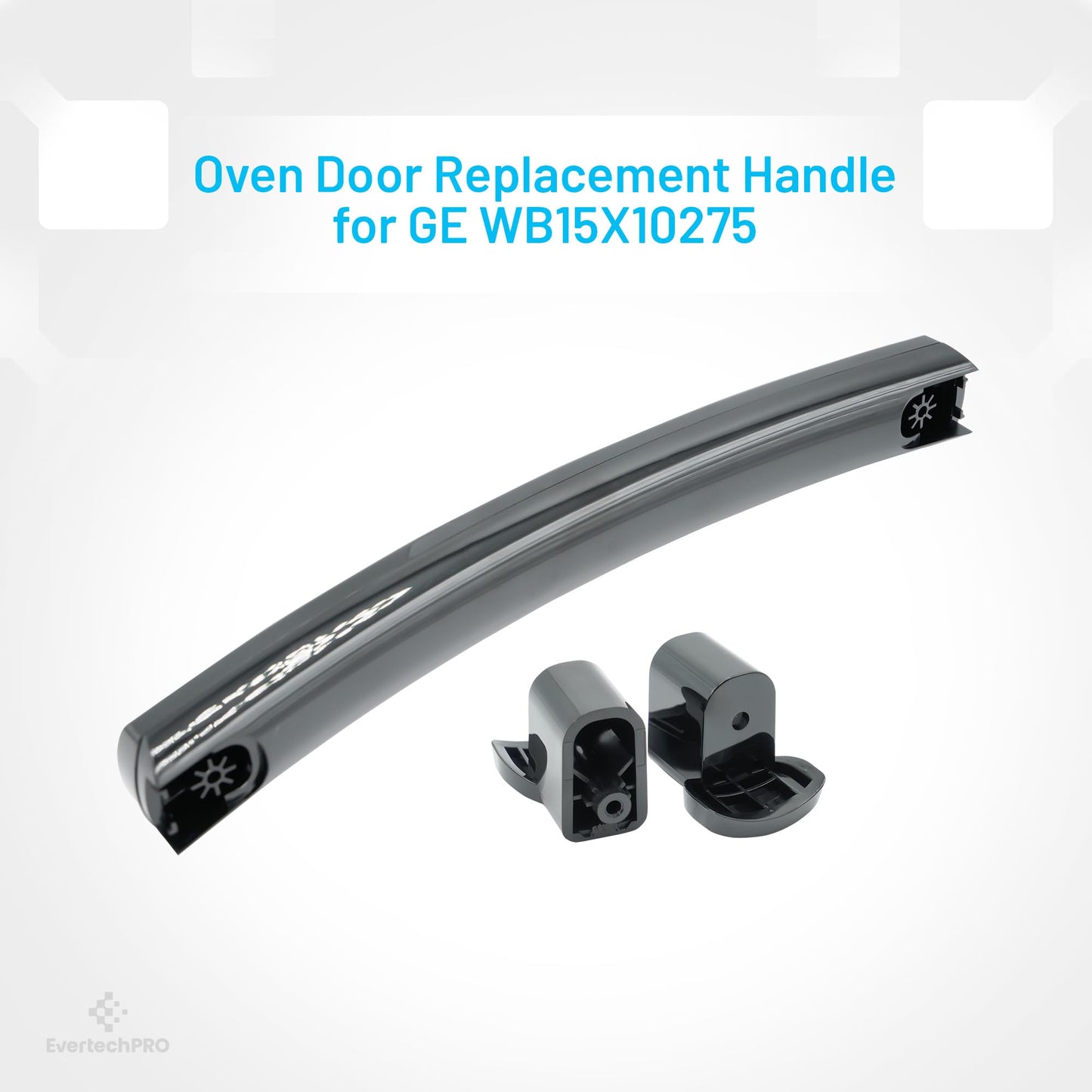 EvertechPRO WB15X10275 Black handle kit with 2 WB06X10939 and Hardware Replacement for GE Microwave