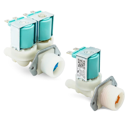 EvertechPRO DC62-30314K-DC62-30312J Cold and Hot Side Water Valve Set Replacement for Samsung Washer DC62-30312J 1810145 DC62-30314H 2070376