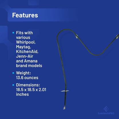 EvertechPRO 865940 Oven Bake Element Replacement for Whirlpool Range 14210578 2693 4165288 4165317