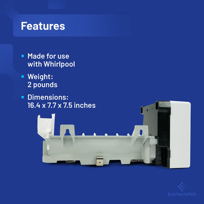 EvertechPRO W10300022 Icemaker Replacement for Whirlpool Refrigerator W10122556 1875826 AH3492269 EA3492269