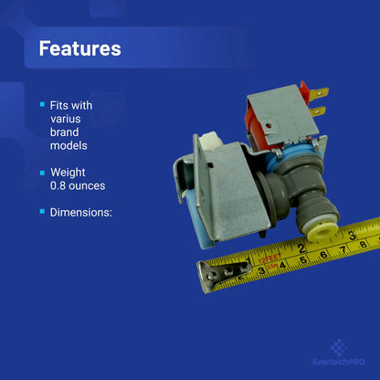 EvertechPRO W10279909 Refrigerator Valve for WPW10279909 W10498995 Original Version