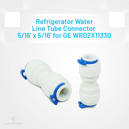 EvertechPRO WR02X11330 2 Pack Refrigerator Quick Push Connector Union Replacement for GE WR02X10471 WR2X10471 WR2X11330