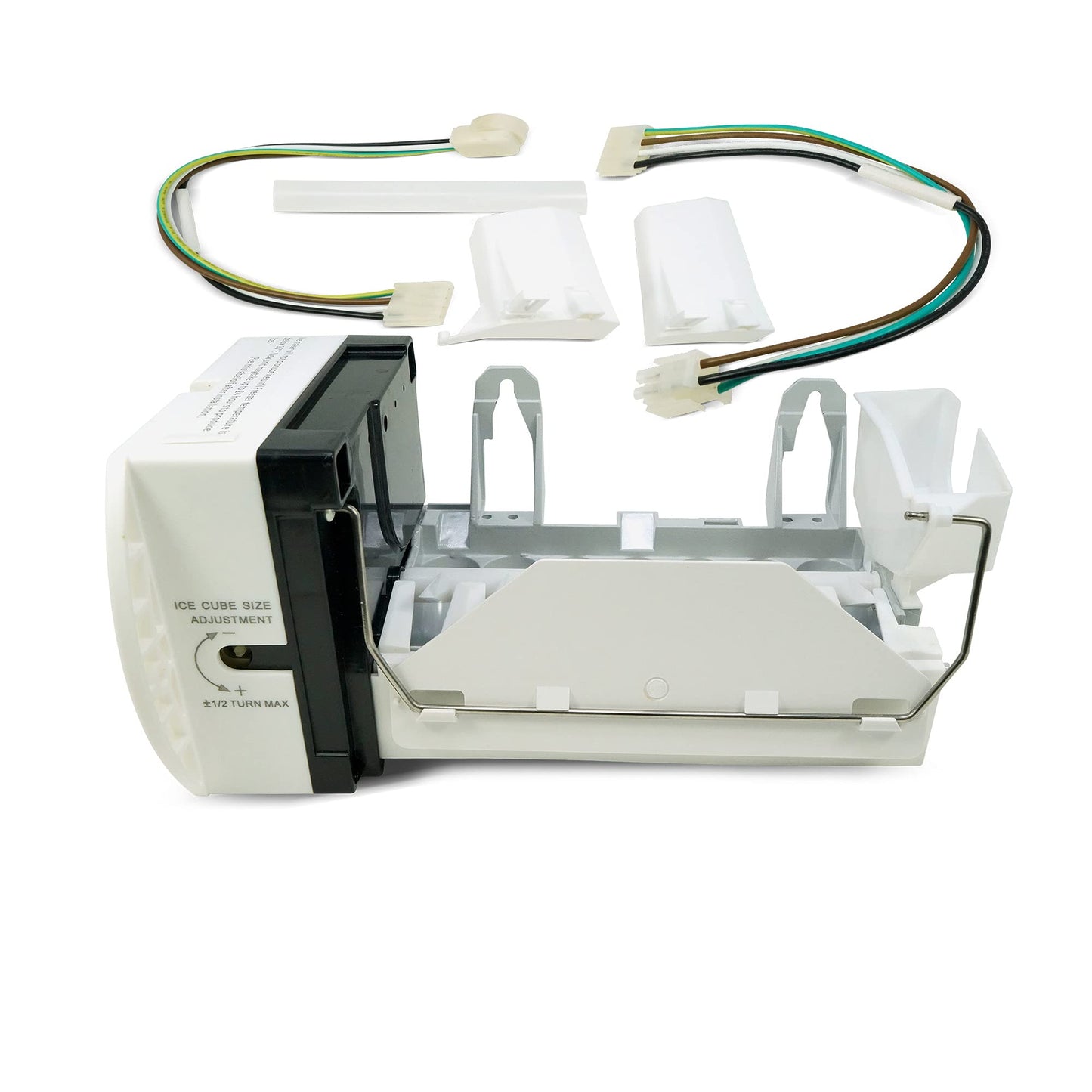 EvertechPRO WR30X10093 Ice Maker for GE Ice Maker Replacement - High Quality Icemaker for GE Refrigerator - Includes Power Cords and End-Mounted Fill Cups, fits GE Ice Maker WR30x0327 WR30X10061