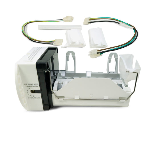 EvertechPRO WR30X10093 Ice Maker for GE Ice Maker Replacement - High Quality Icemaker for GE Refrigerator - Includes Power Cords and End-Mounted Fill Cups, fits GE Ice Maker WR30x0327 WR30X10061