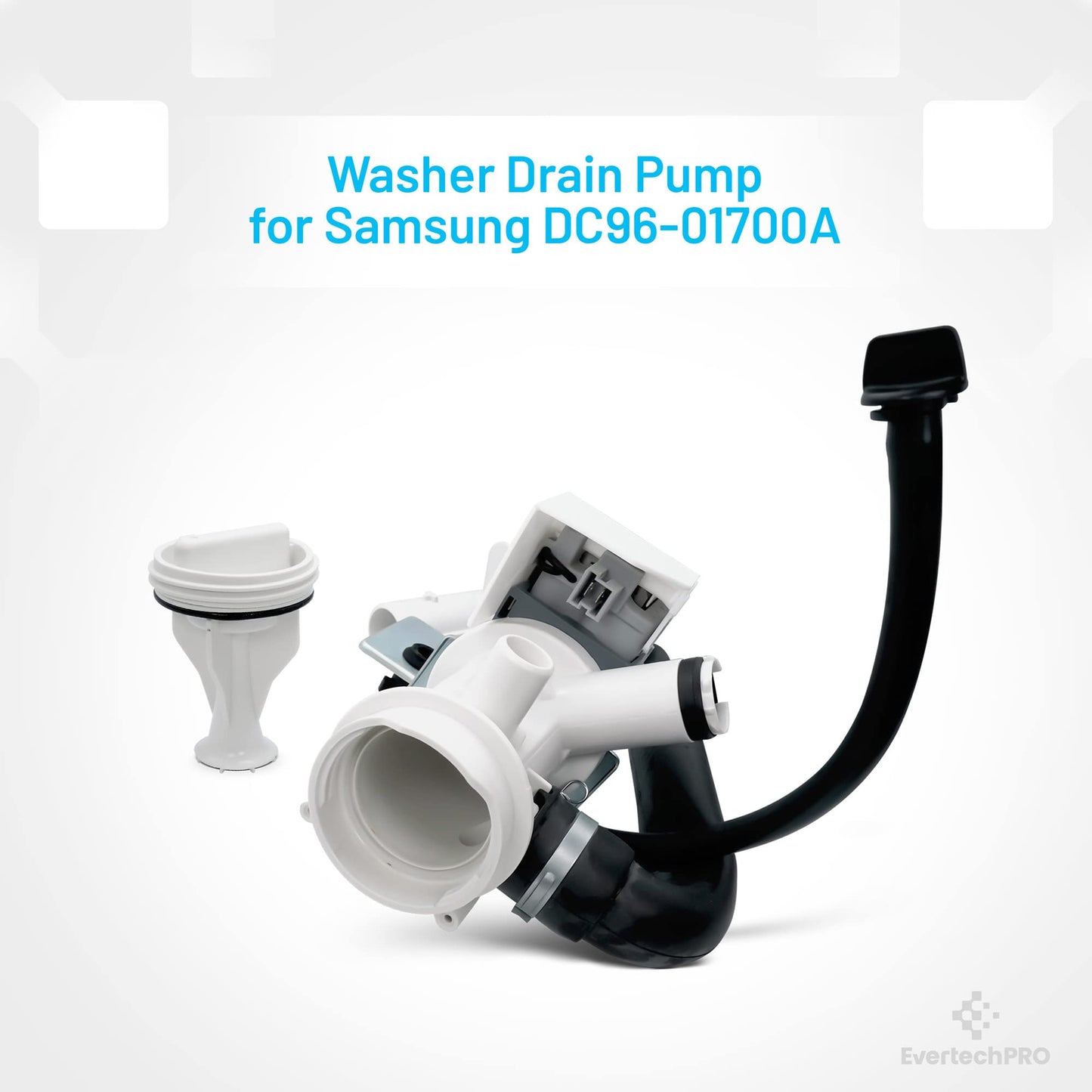 EvertechPRO DC96-01700A Washer Drain Pump Assembly Replacement for Samsung 1863223