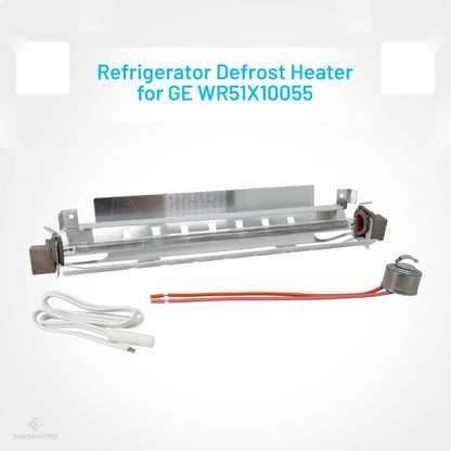 EvertechPRO All-in-one Repair Maintenance Kit Includes WR51X10055 Defrost Heater WR55X10025 Temperature Sensor WR50X10068 Defrost Thermostat 3 Pack Replacement for GE Refrigerator 914088 AH303781