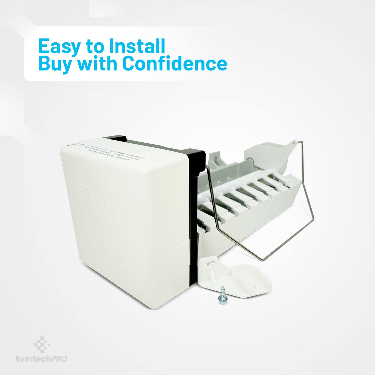 EvertechPRO Refrigerator Icemaker Replacement for Whirlpool W10190965 W10122506 626662 626661 1471727