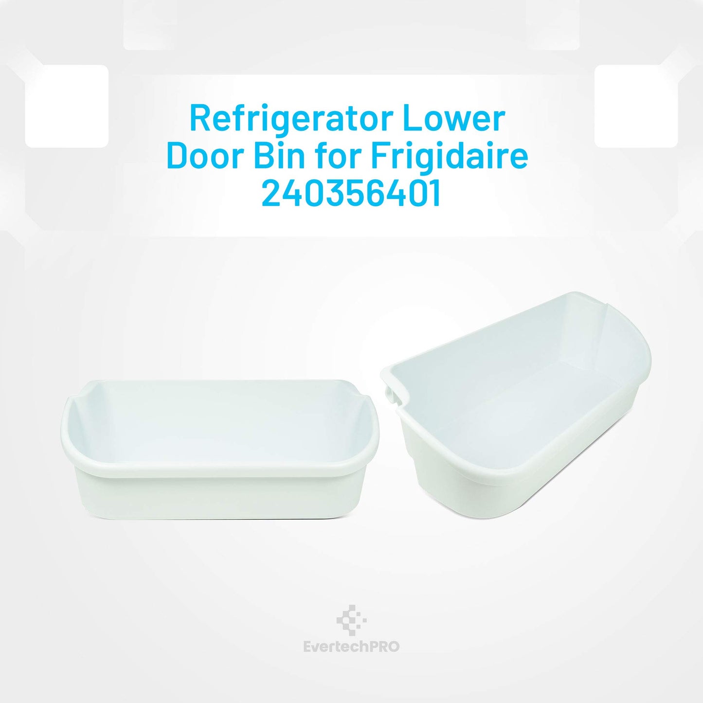 EvertechPRO 240356401 Door Bin Pack of 2 Replacement for Frigidaire Refrigerator 240356405 240356406 240356409 891213