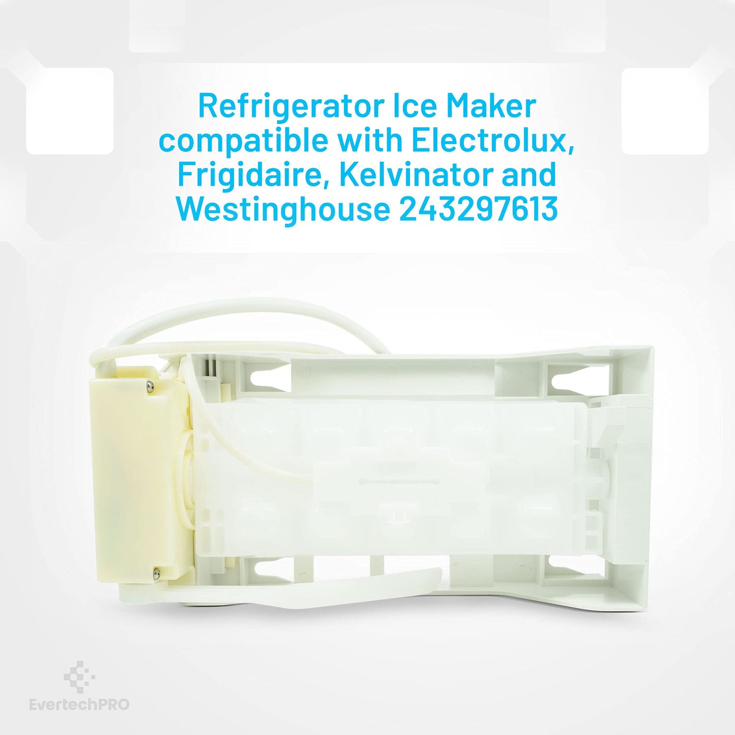 EvertechPRO 243297613 for Frigidaire Gallery Ice Maker, fits Frigidaire Icemaker Replacement, High Quality, Compatible with Frigidaire Ice Maker Replacement 243297603 243297606 243297607 243297609
