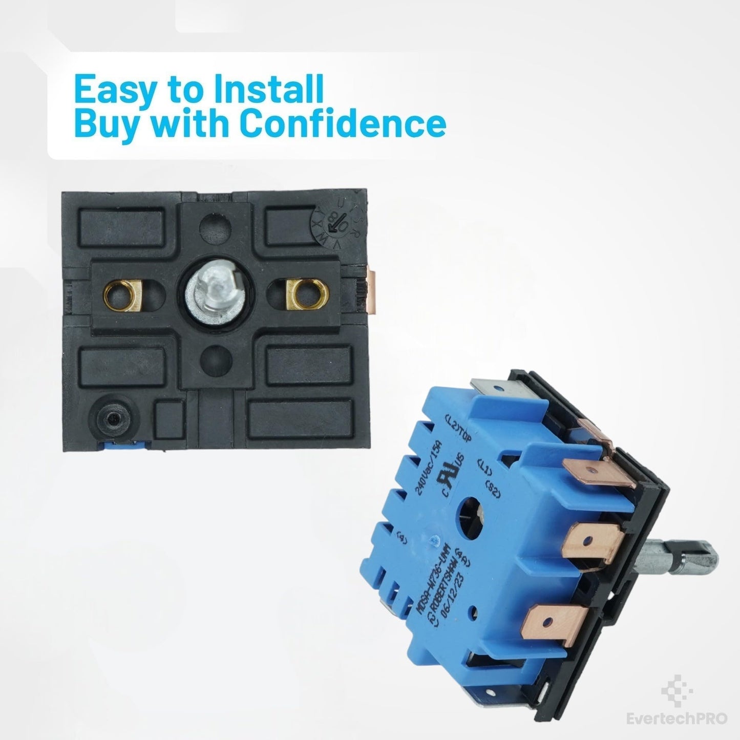 EvertechPRO WB24X40329 Switch Infinite Control Replacement for GE Appliance