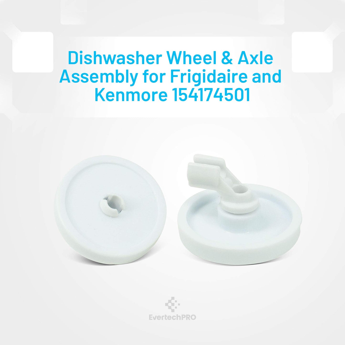 EvertechPRO 154174501 Wheel And Axle Assembly Replacement for Frigidaire Dishwasher 154294801 418781 AH420038 EA420038