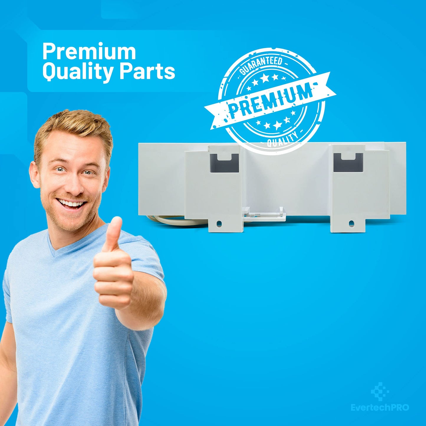 EvertechPRO Refrigerator Ice Maker Replacement for Whirlpool W10873791 PS11738120 W10760070 W10847507 W10873791VP