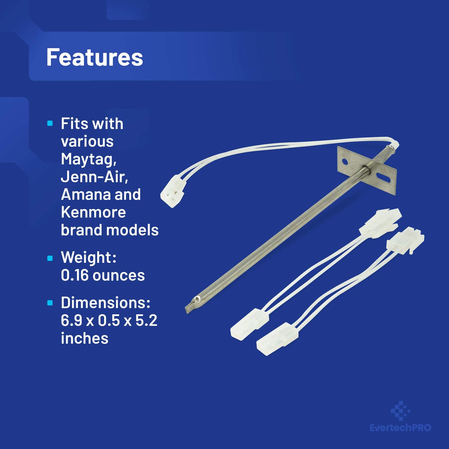 EvertechPRO 12001656 Oven Temperature Sensor Kit Replacement for Whirlpool Wall Oven 12001656 8189679 04000052 04100258