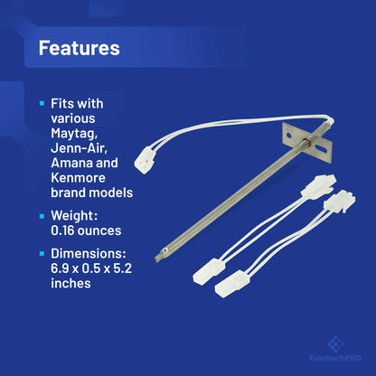 EvertechPRO 12001656 Oven Temperature Sensor Kit Pack of 2 Replacement for Whirlpool Wall Oven 12001656 8189679 04000052 04100258
