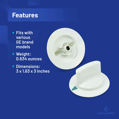 EvertechPRO WE1M652 Timer Knob Replacement for GE Dryer 1264289 AH1482196 EA1482196 PS1482196
