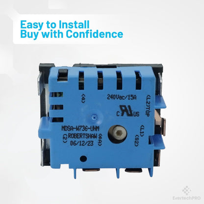 EvertechPRO WB24X40329 Switch Infinite Control Replacement for GE Appliance