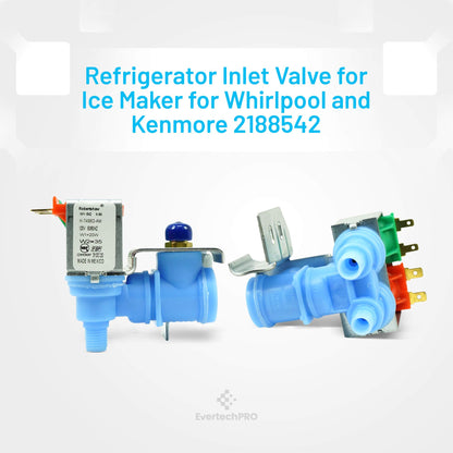 EvertechPRO Refrigerator Dual Inlet Water Valve Kit Replacement for Whirlpool 2188542 2155062 2181706 2181707 2181729