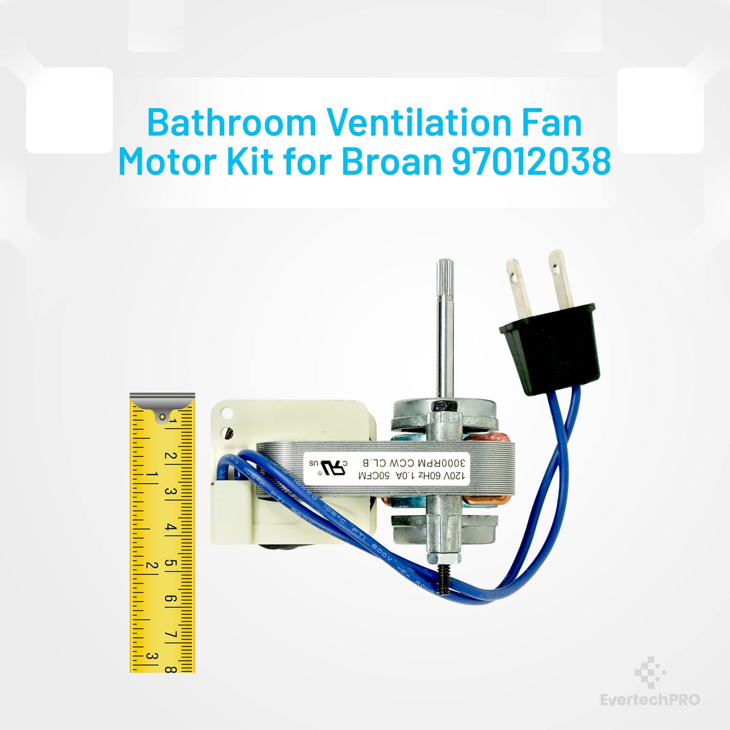 EvertechPRO Appliance Motor Replacement for Broan S97012038 97012038 1172611 97008511 97008512