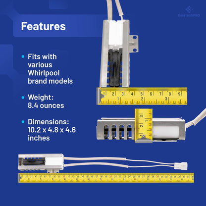 EvertechPRO 3186491 Range Oven Igniter Replacement for Whirlpool WP3186491 W10918546 W10140611 3186491