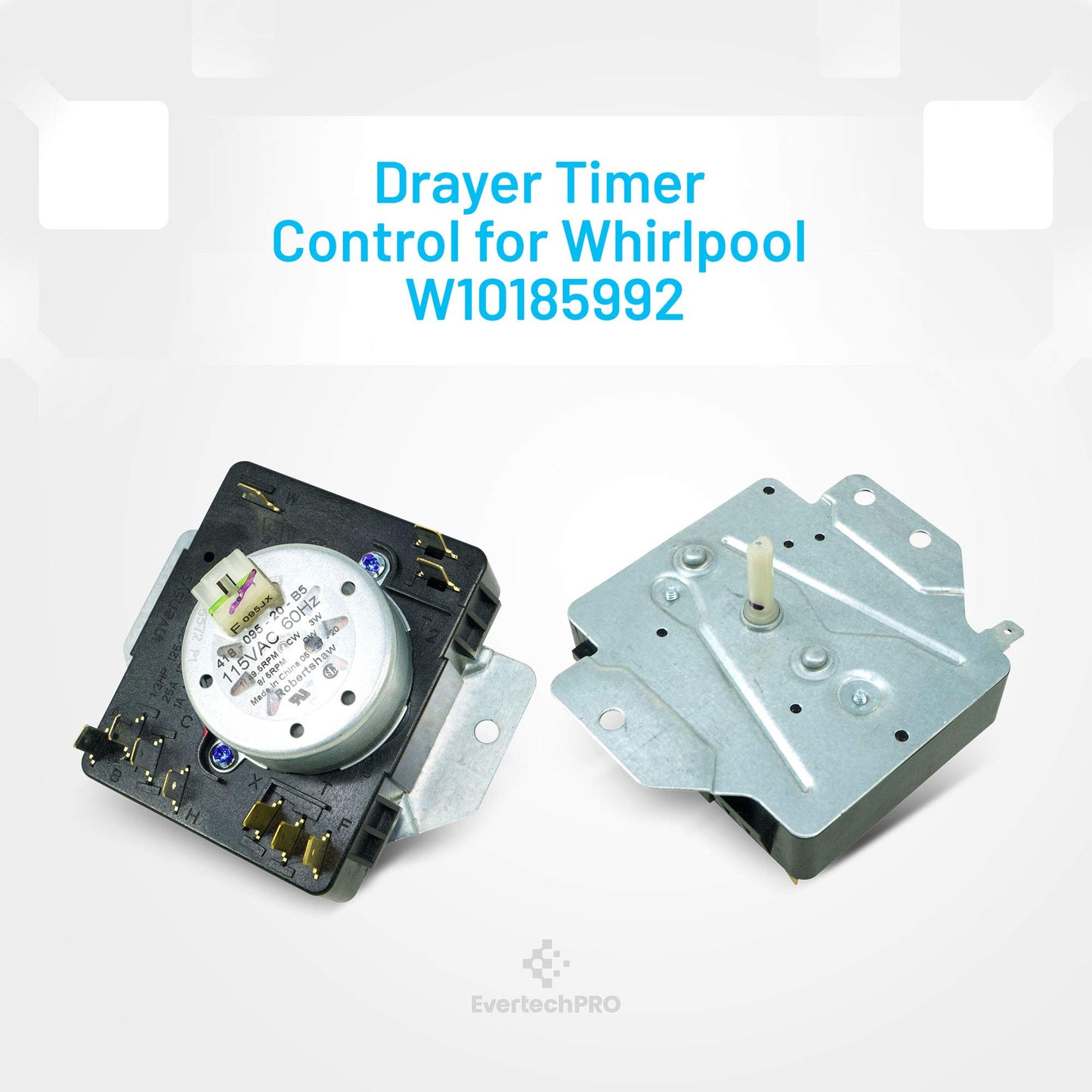 EvertechPRO W10185992 for Whirlpool Dryer Timer Replacement, Durable and Easy to Install, Universal Dryer Timer WPW10185992 Compatible with Whirlpool Dryer Timer and Most Top Brand Dryers