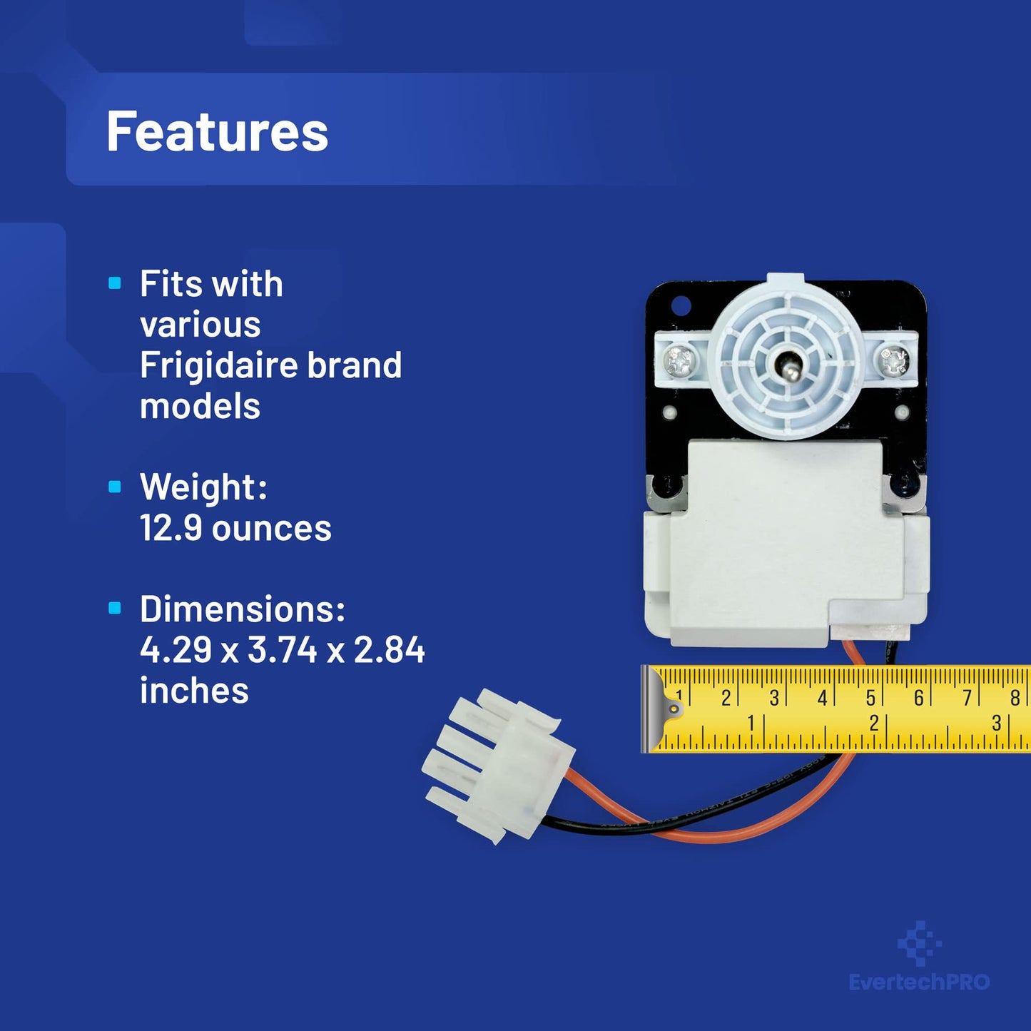 EvertechPRO 242077702 242077705 Evaporator Fan Motor Replacement for Electrolux Frigidair FDQC18EL4F 5304514392