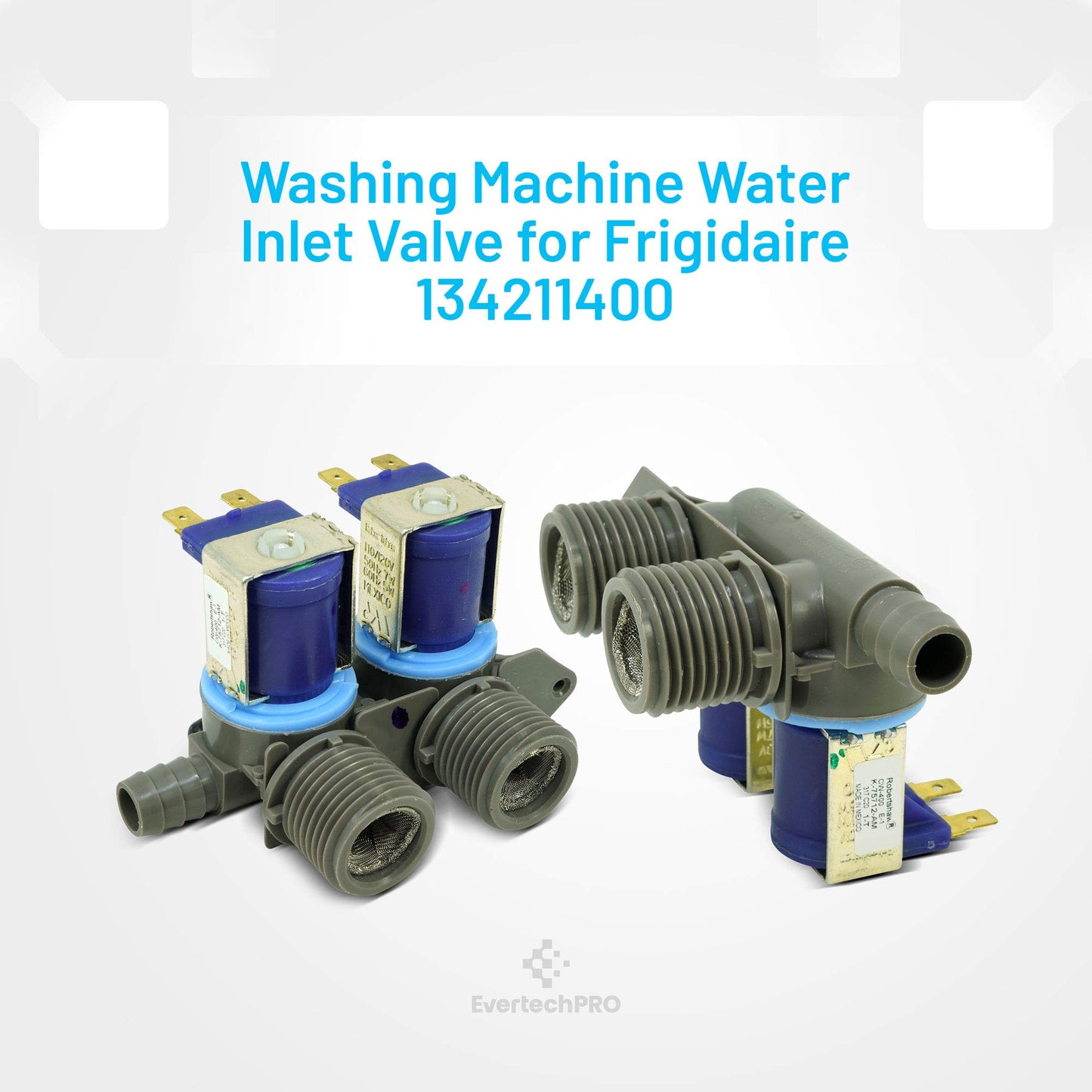 EvertechPRO Washer Water Valve Replacement for Frigidaire 134211400 1014350 AH815534 EA815534 PS815534