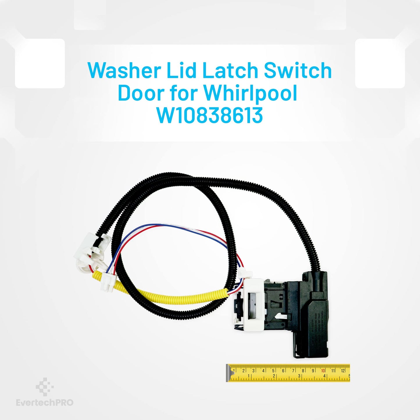 EvertechPRO W11307244 W10682535 Washer Lid Lock Switch Compatible with Whirlpool Kenmore Maytag Amana Crosley Washer Machine Replaces W10838613, W11253733