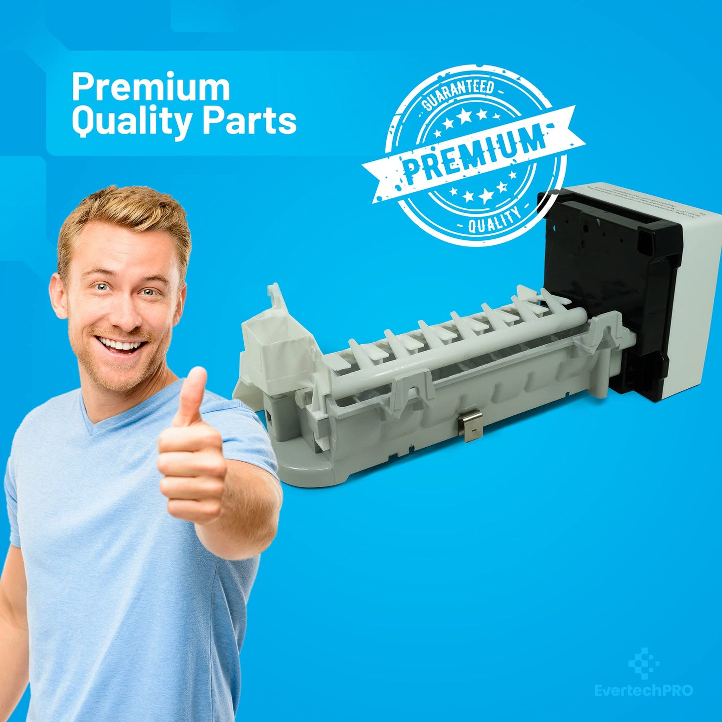 EvertechPRO 2198597 Icemaker Replacement for Whirlpool Refrigerator W10122502 626663 1016069 2198678