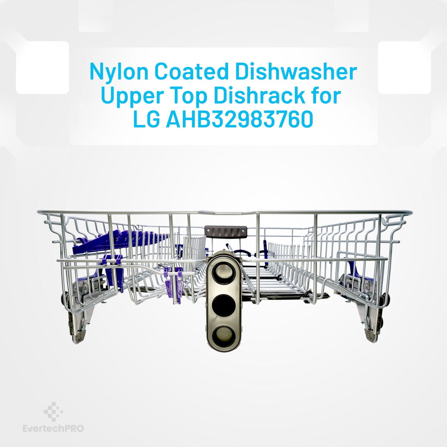 EvertechPRO AHB32983760 Upper Dishrack Assembly Replacement for LG Dishwasher AHB32983761 3750ED1005A 3750ED1005E 3751DD1002A