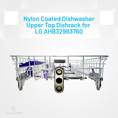 EvertechPRO AHB32983760 Upper Dishrack Assembly Replacement for LG Dishwasher AHB32983761 3750ED1005A 3750ED1005E 3751DD1002A