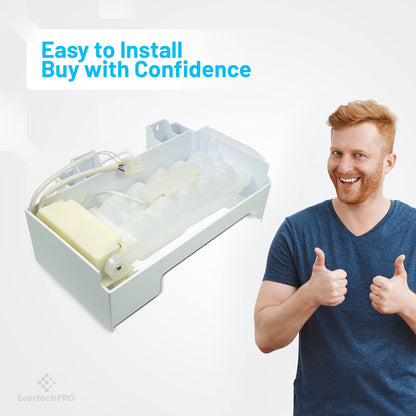 EvertechPRO Refrigerator Ice Maker Replacement for Whirlpool W10873791 PS11738120 W10760070 W10847507 W10873791VP