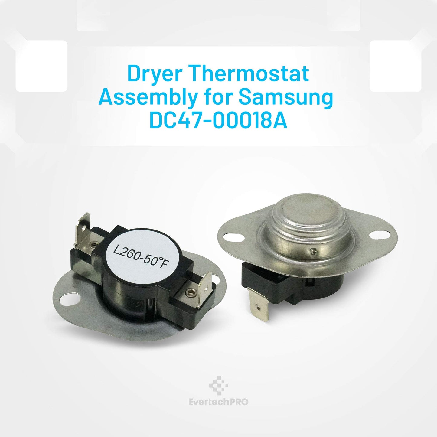 EvertechPRO DC47-00018A Thermostat Pack of 2 Replacement for Samsung Dryer 1122485