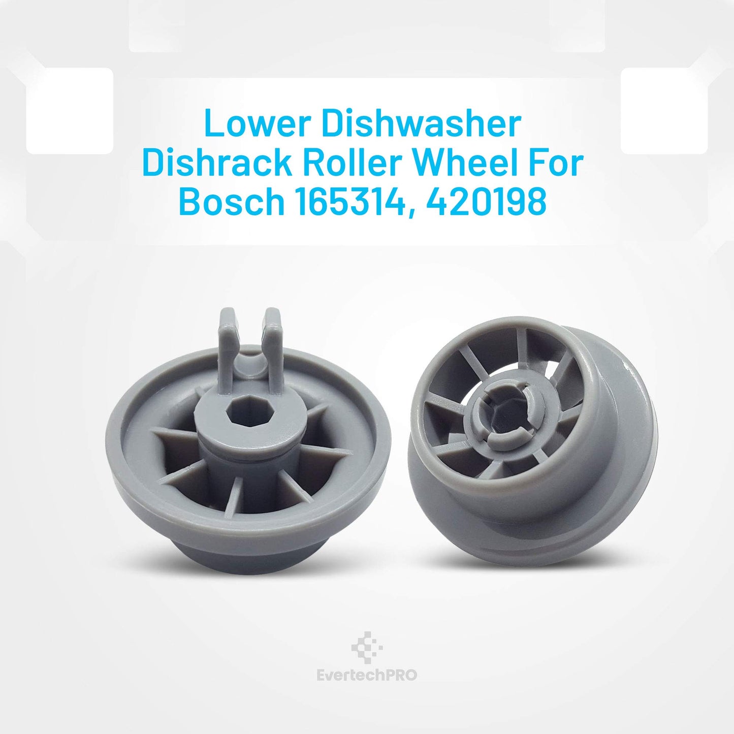 EvertechPRO 165314 Lower Dishrack Wheel Replacement for Bosch Dishwasher 165314 420198 423232 AH3439123