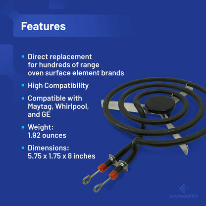 EvertechPRO SP22YA 6 Inch Surface Burner Element Replacement for GE Range WB30X0254 WB30X5061 WB30X5094
