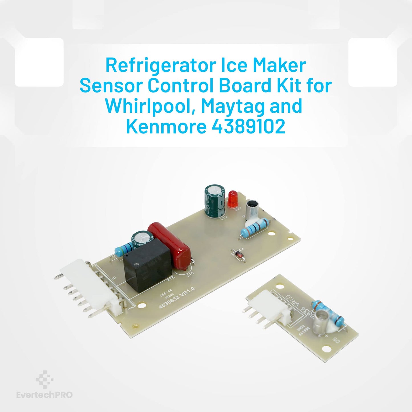 EvertechPRO W10757851 Refrigerator Refrigerator P. C. Board Kit Replacement for Whirlpool 4389102 2198585 2198586 2220398 2220402