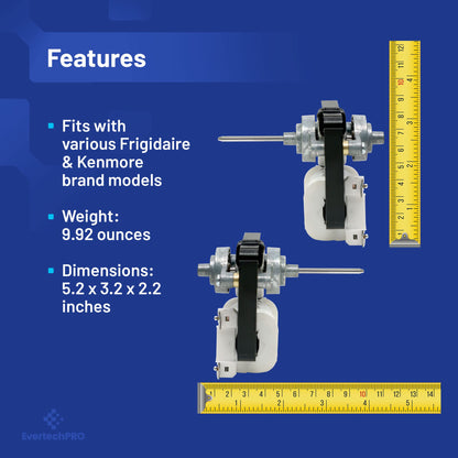EvertechPRO Refrigerator Evaporator Fan Motor Kit Replacement for Frigidaire 5303918549 5304445861 241537301 240315802 1637660