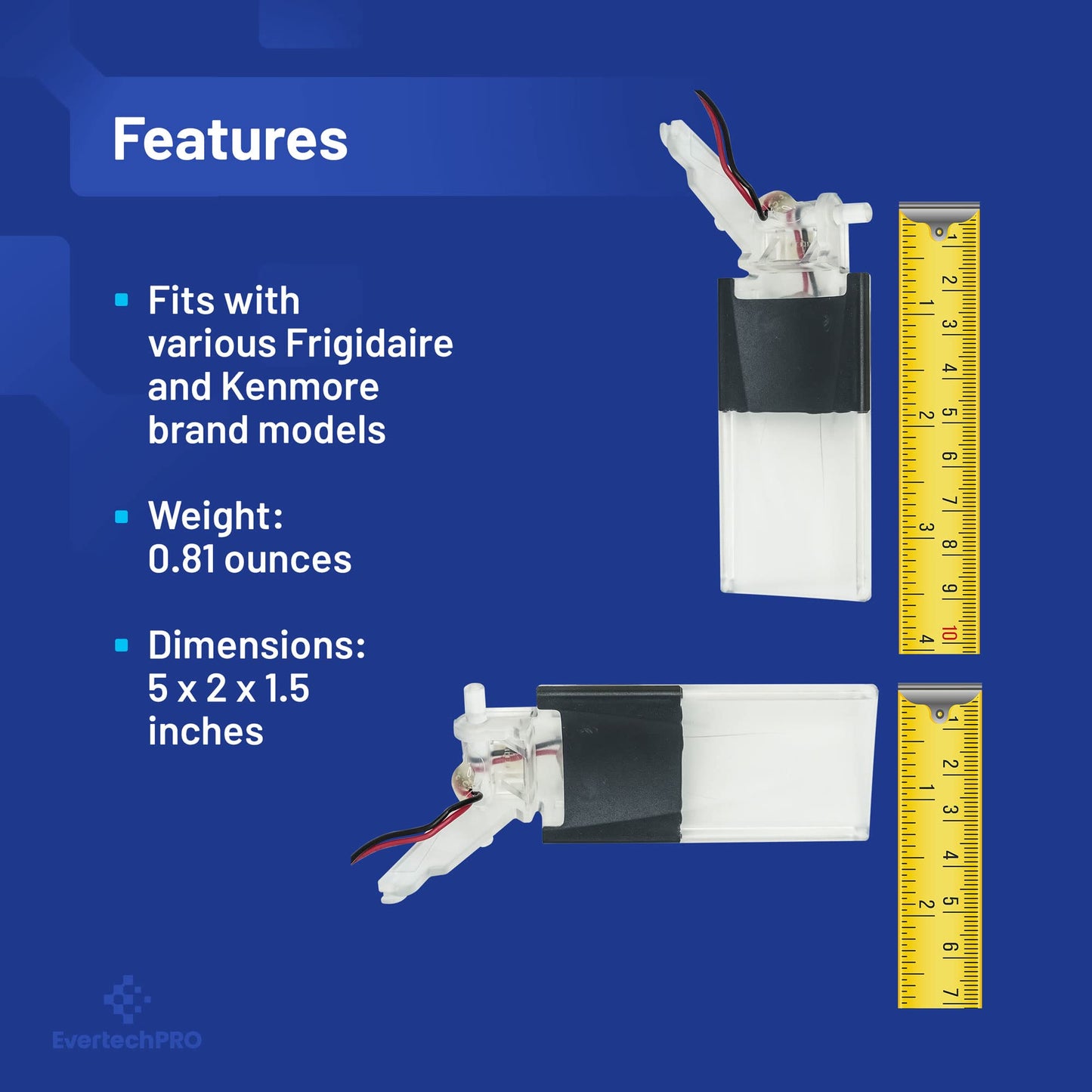 EvertechPRO Refrigerator Water Dispenser Actuator Replacement for Frigidaire 241685703 5304433613 1195920 AH1526418 EA1526418