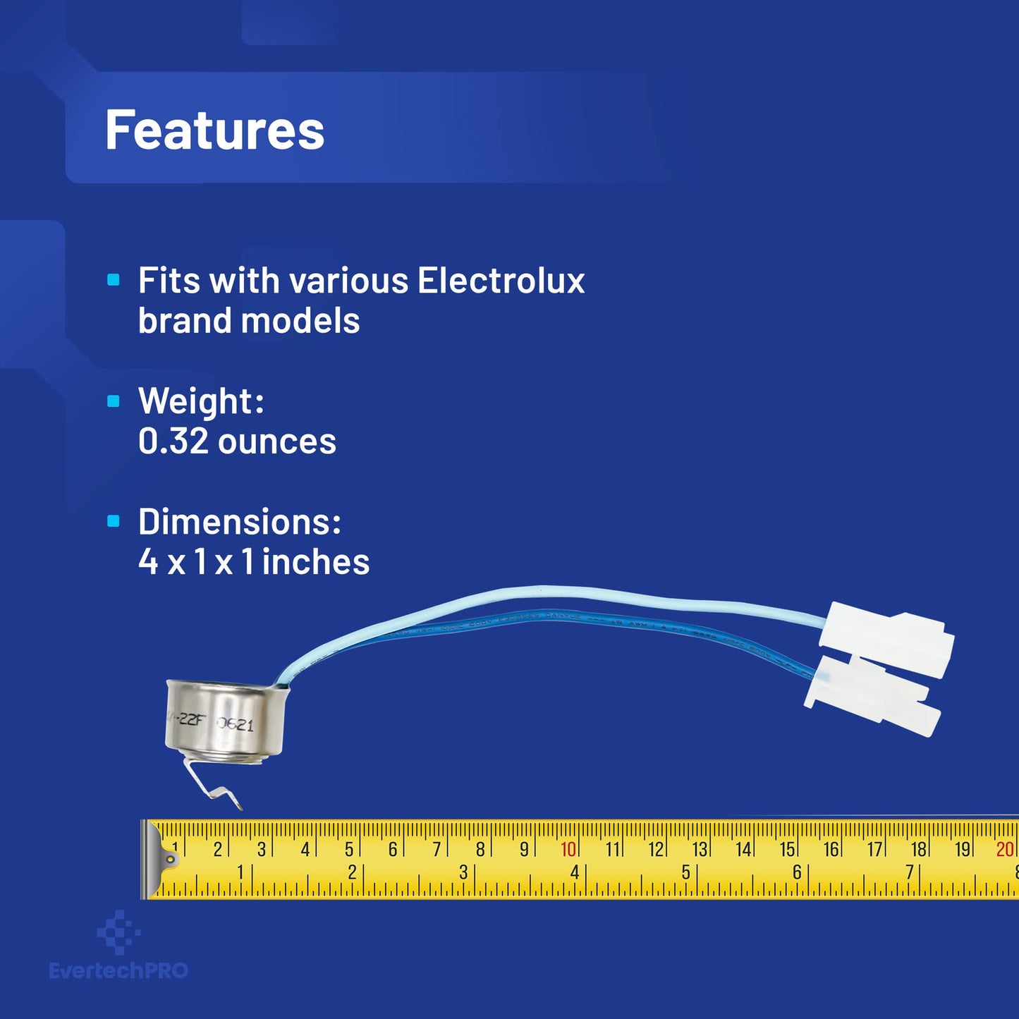 EvertechPRO Refrigerator Thermostat Defrost Replacement for Frigidaire 242046001 1564839 AH2378768 EA2378768 PS2378768