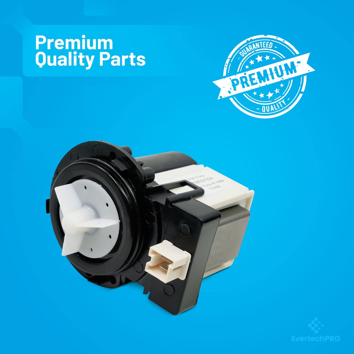 EvertechPRO DC31-00054A fits Samsung Washer Drain Pump for Samsung Washer Replacement, Compatible with Samsung Washer Drain Pump 85W 110V, Universal, Durable fits DC31-00016A