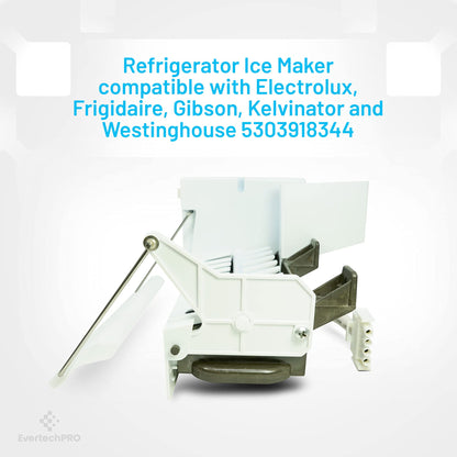 EvertechPRO 5303918344 Icemaker Replacement for Frigidaire Refrigerator 241696501 5304436617 241627701 241680601