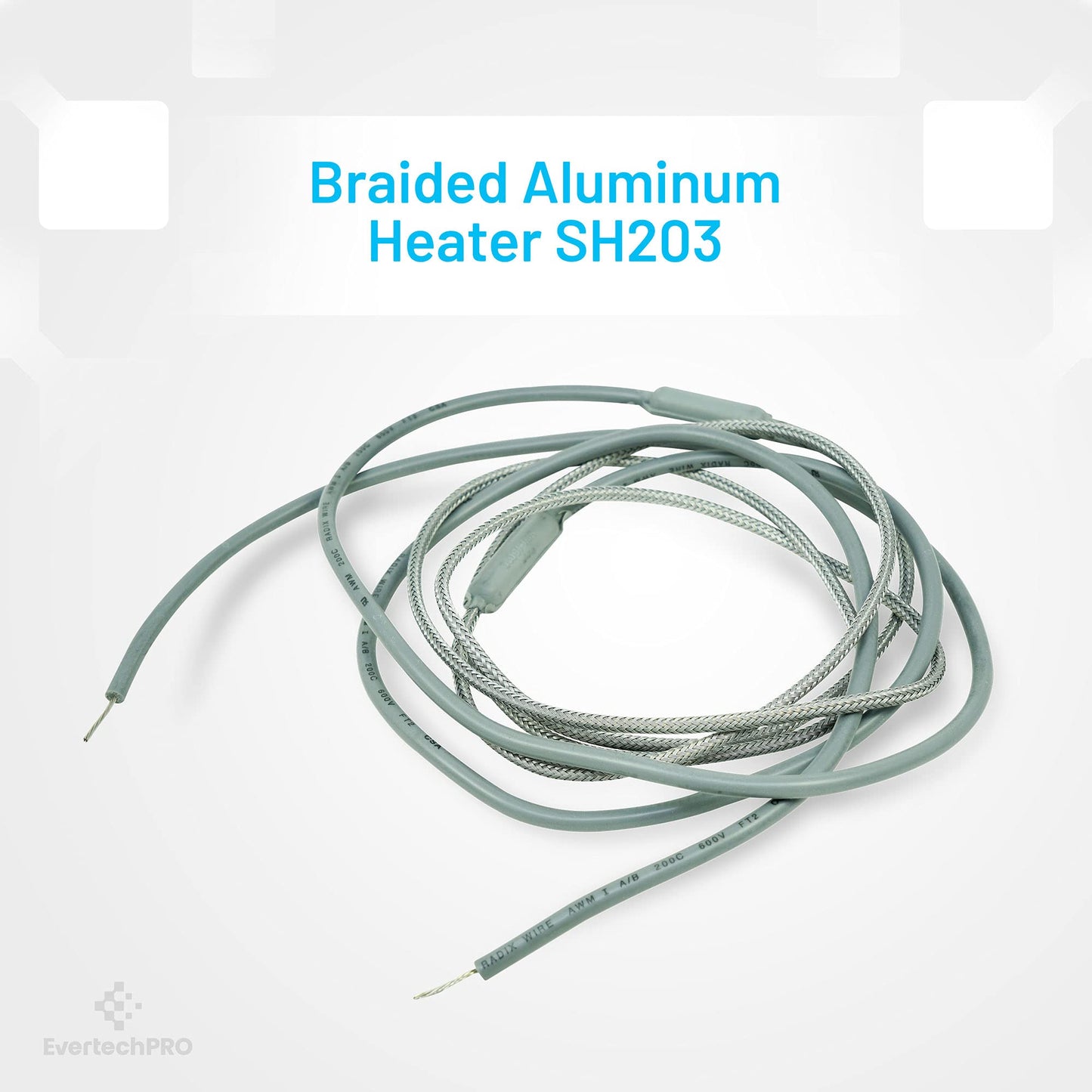 EvertechPRO SH203 Braided Aluminum Heater Size 44 inch Leads 23 inch Watts 55W Volts 115V