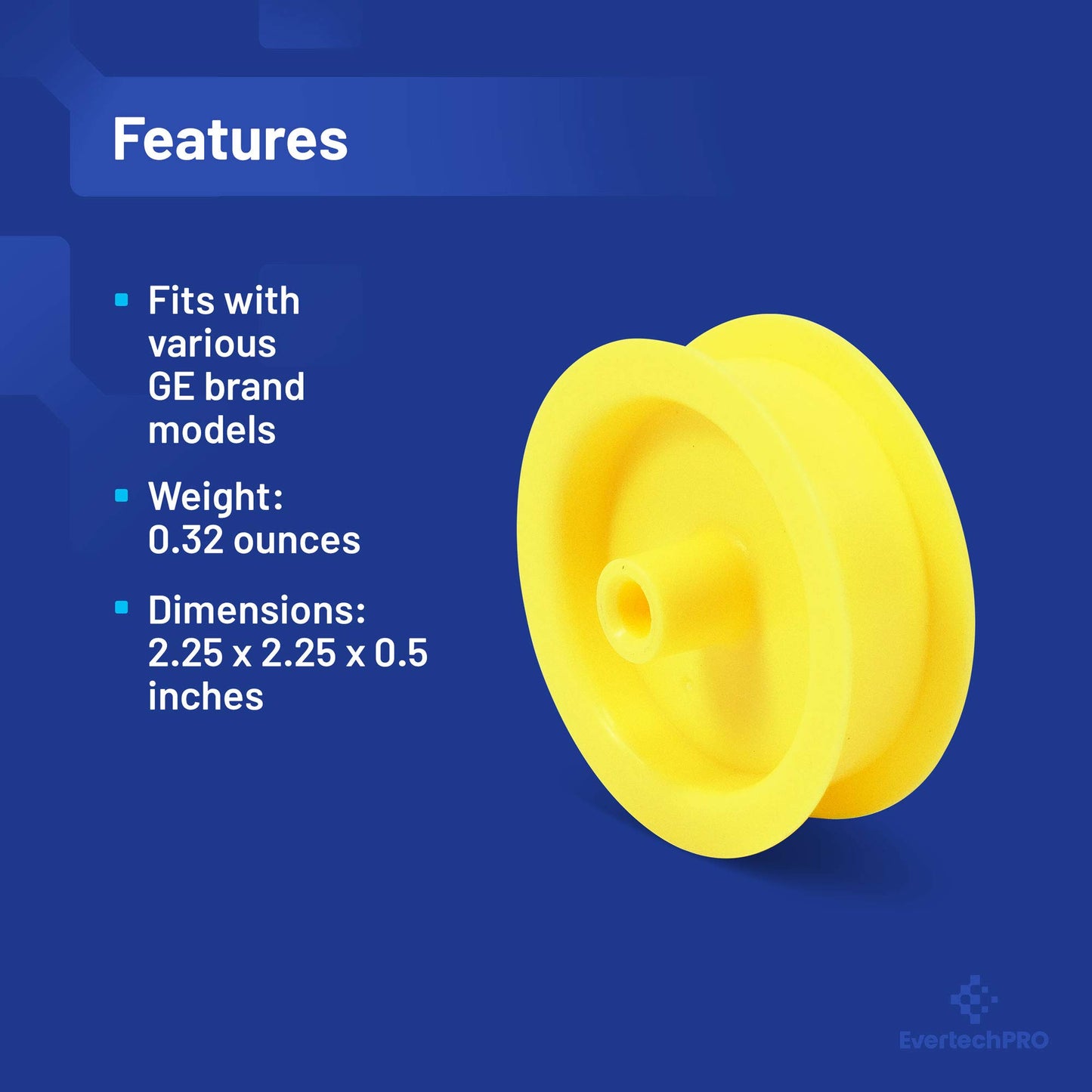 EvertechPRO WE12X83 Idler Pulley Pack of 2 Replacement for GE Dryer 275158 AH265721 EA265721 PS265721