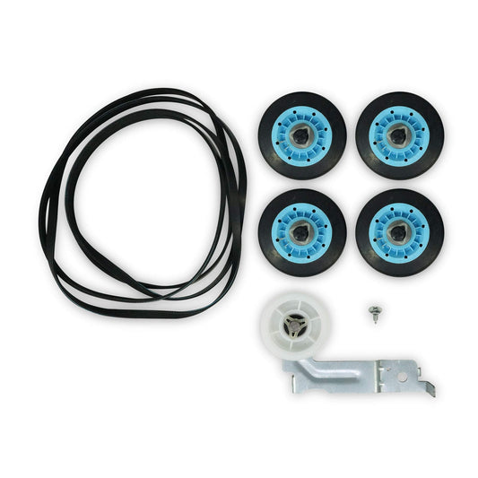 EvertechPRO DC97-16782A-6PCKIT All-in-one Repair Maintenance Kit Includes 4pc of Drum Rollers DC93-00634A Idler Pulley and 6602-001655 Belt Replacement for Samsung Dryer 6602-001655 DC93-00634A EAP422