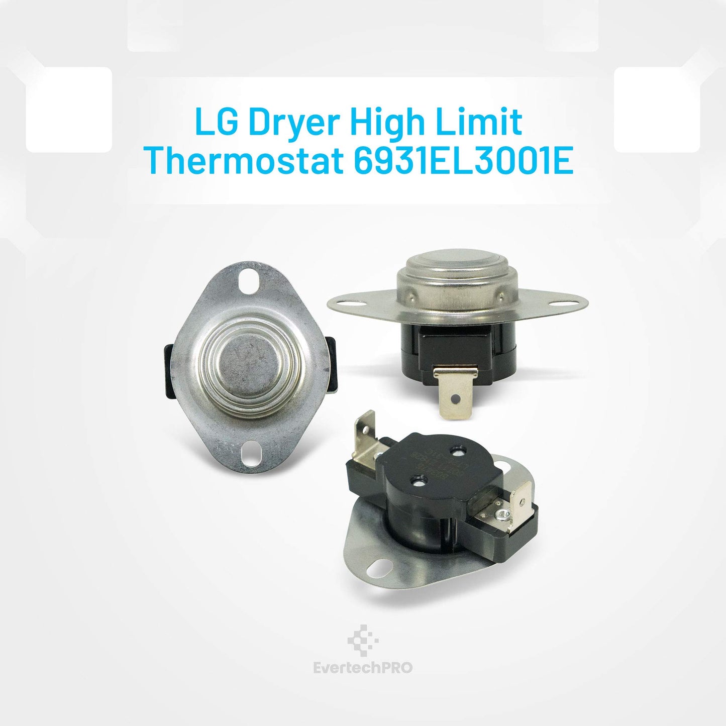 EvertechPRO 6931EL3001E Thermostat Assembly Pack of 3 Replacement for LG Dryer 1268363 6931EL3001C AH3530481 EA3530481